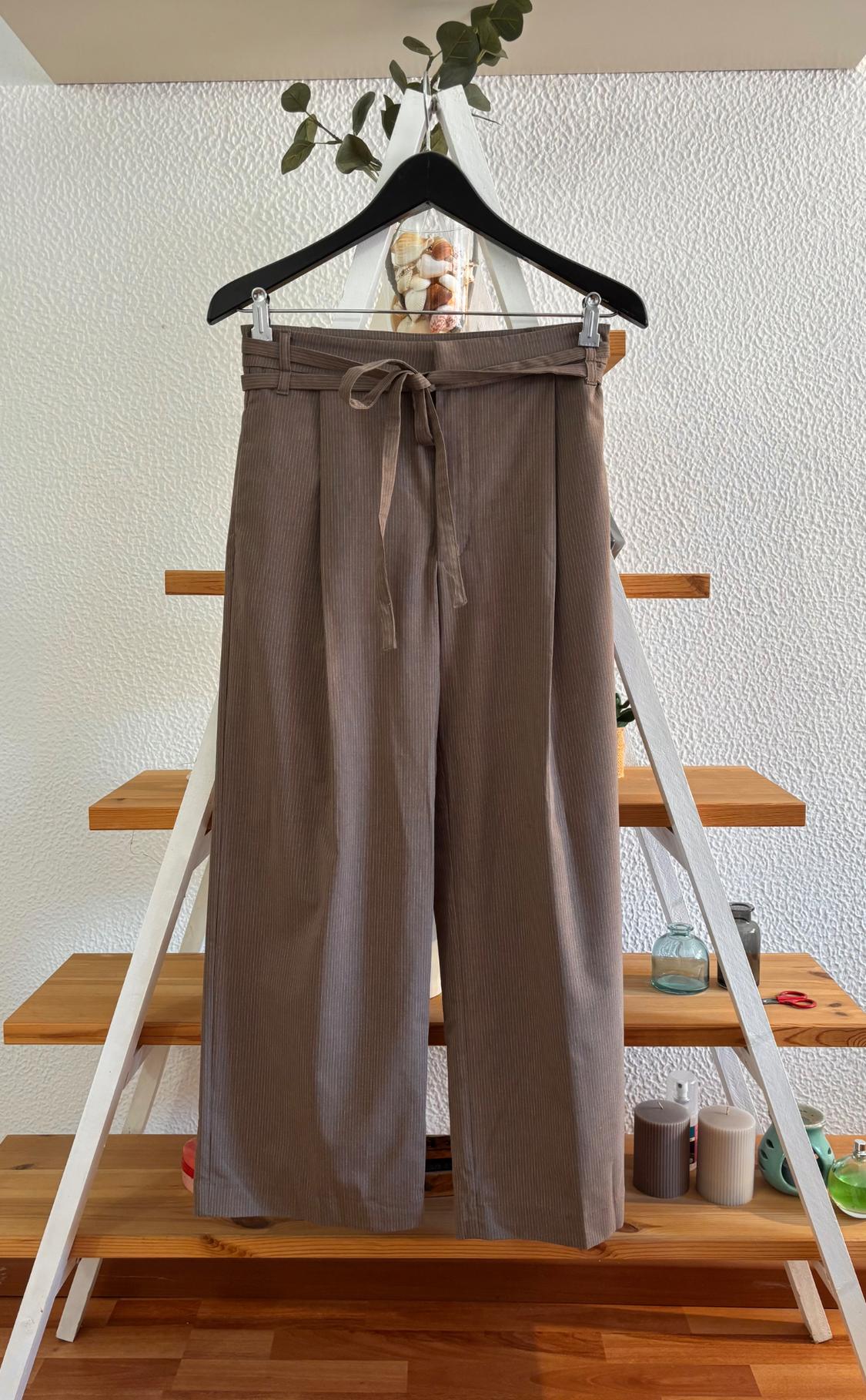 PINSTRIPE TROUSERS WITH BELT - Image 5