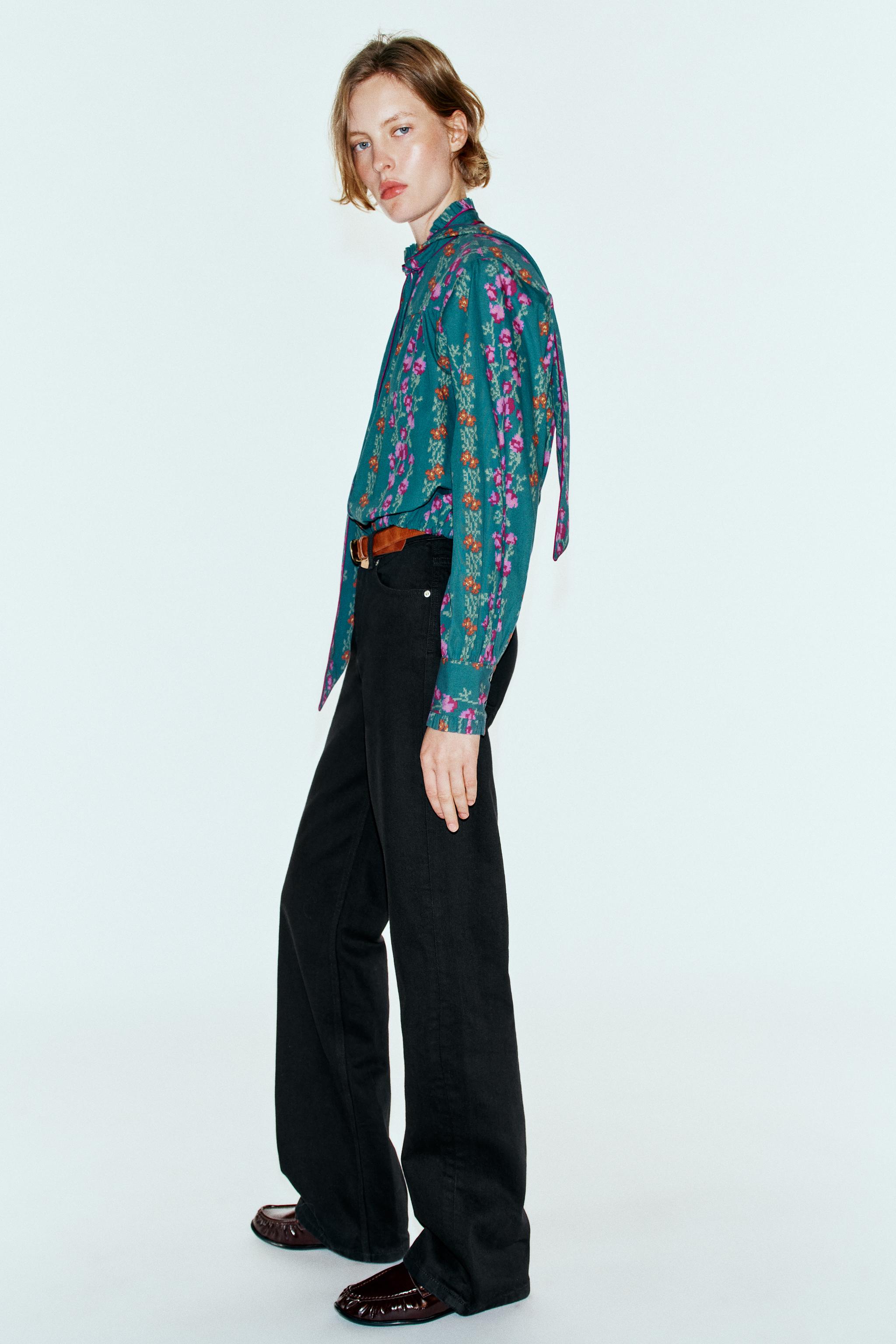 FLORAL PRINT BALLOON SHIRT