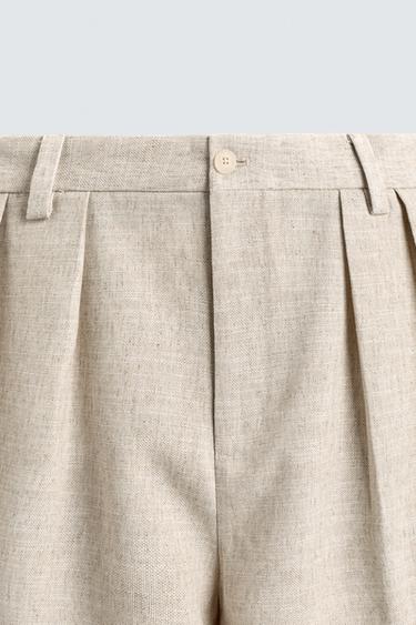 PANTALON COUPE DÉCONTRACTÉE À PLIS - Beige clair de Zara - Image 8