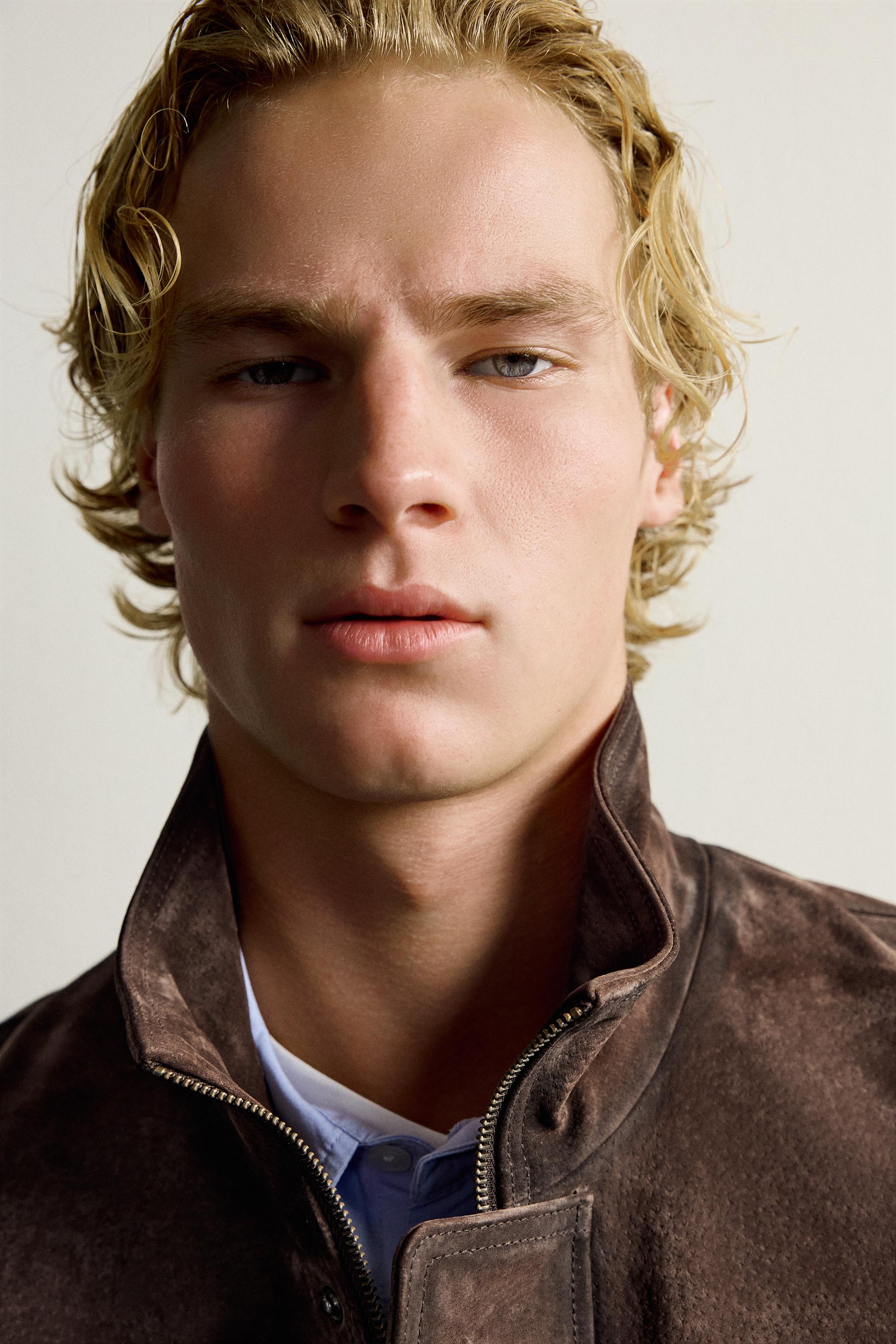 BLOUSON RELAXED FIT EN CUIR SUÉDÉ