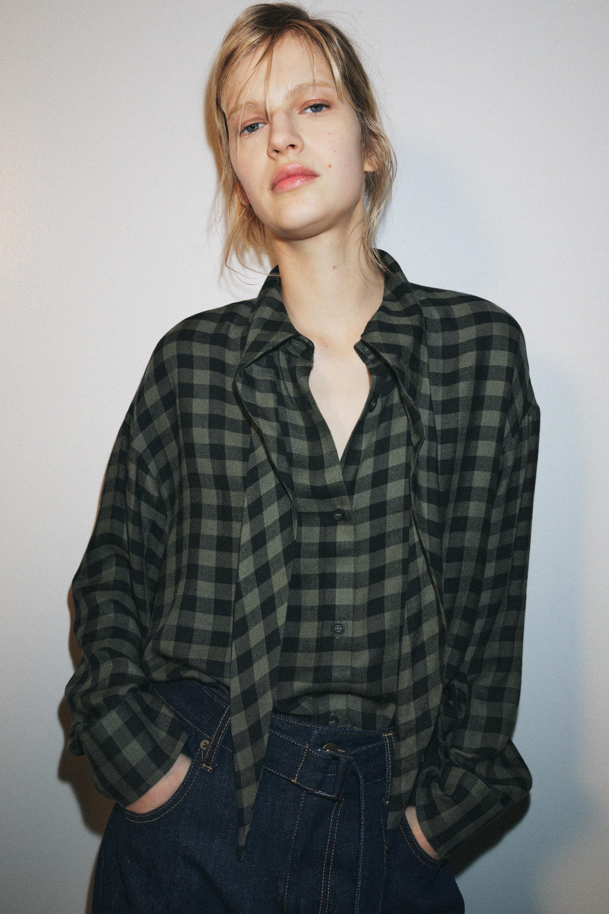 CHEMISE À CARREAUX VICHY AVEC NŒUD ZW COLLECTION