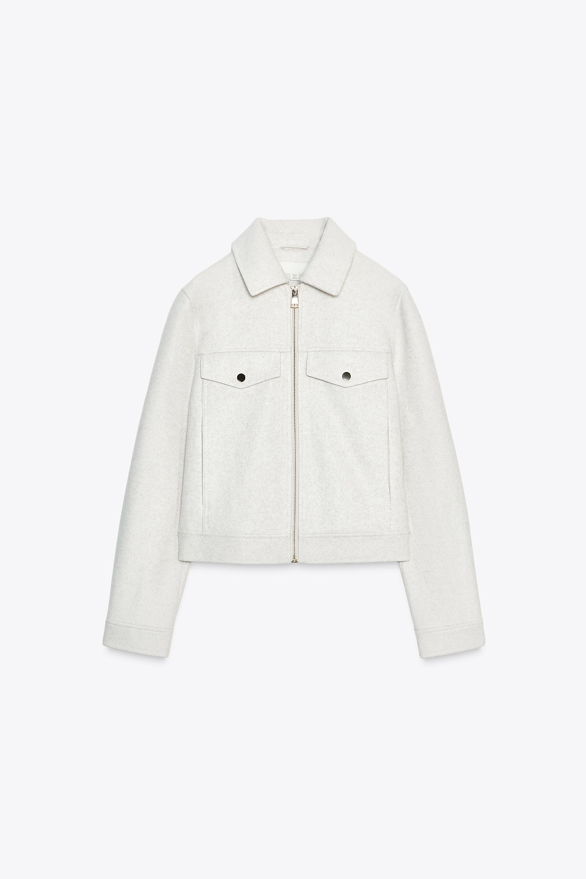 ZARA ベージュ ボア襟 クロップドジャケット クロップドジャケット – レディース | ZARA 日本