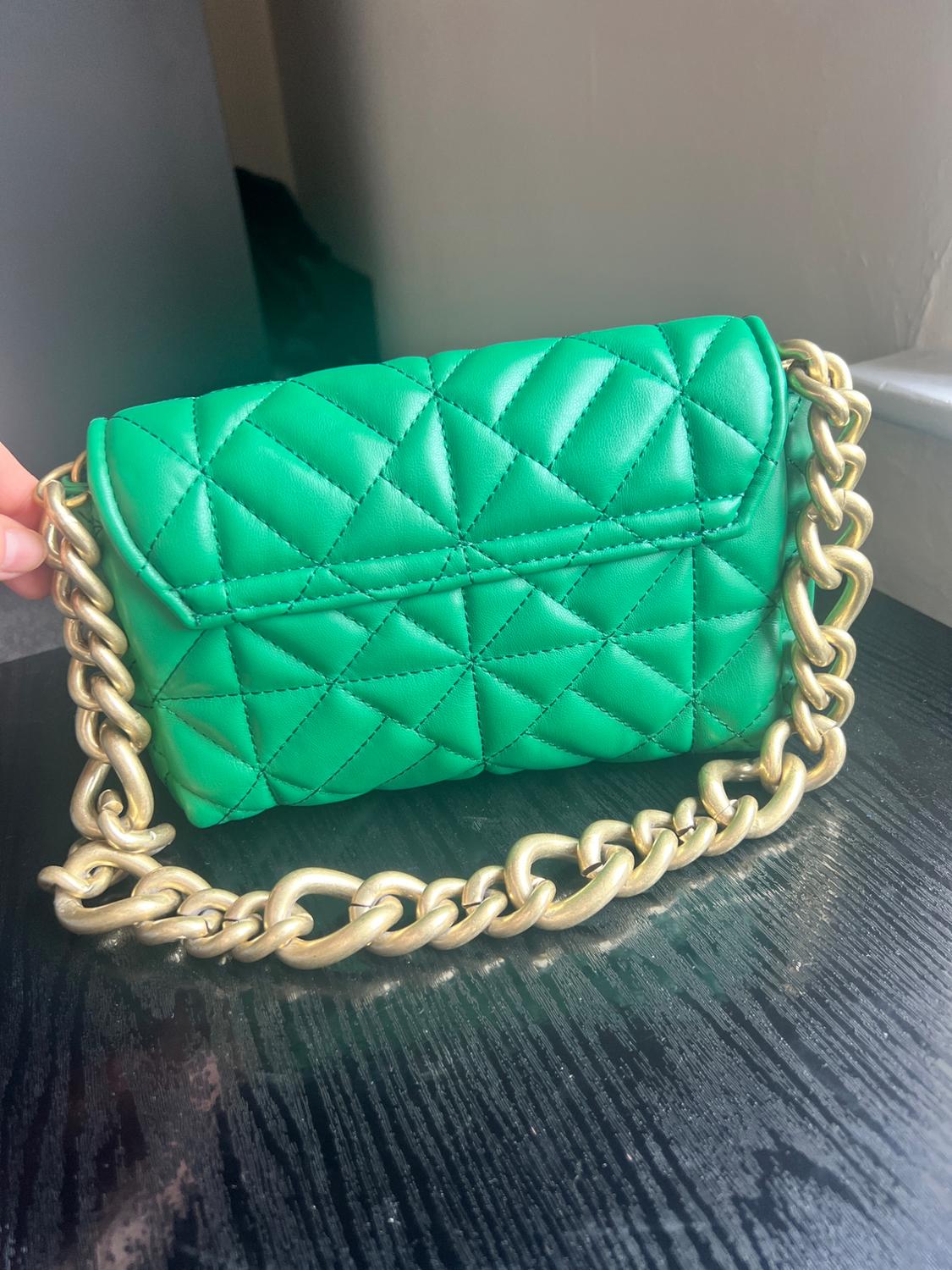 QUILTED MIDI SHOULDER BAG WITH CHAIN - Image 3