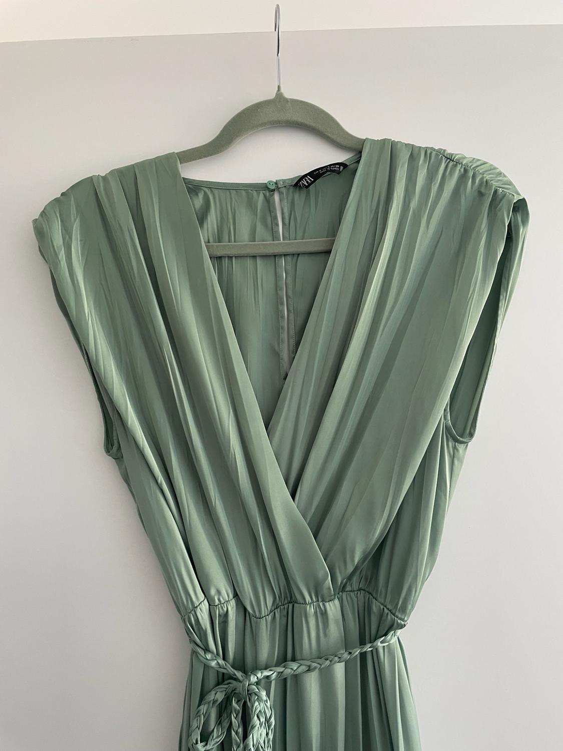 SATIN JUMPSUIT WITH BRAIDED BELT - Image 3