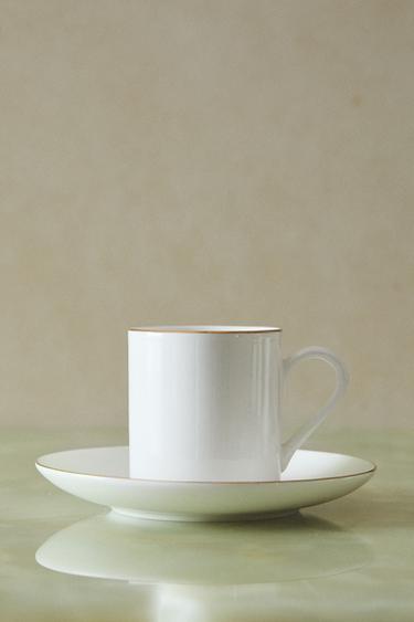 GOLD BONE CHINA COFFEE CUP AND SAUCER - Gold by Zara - Image 5