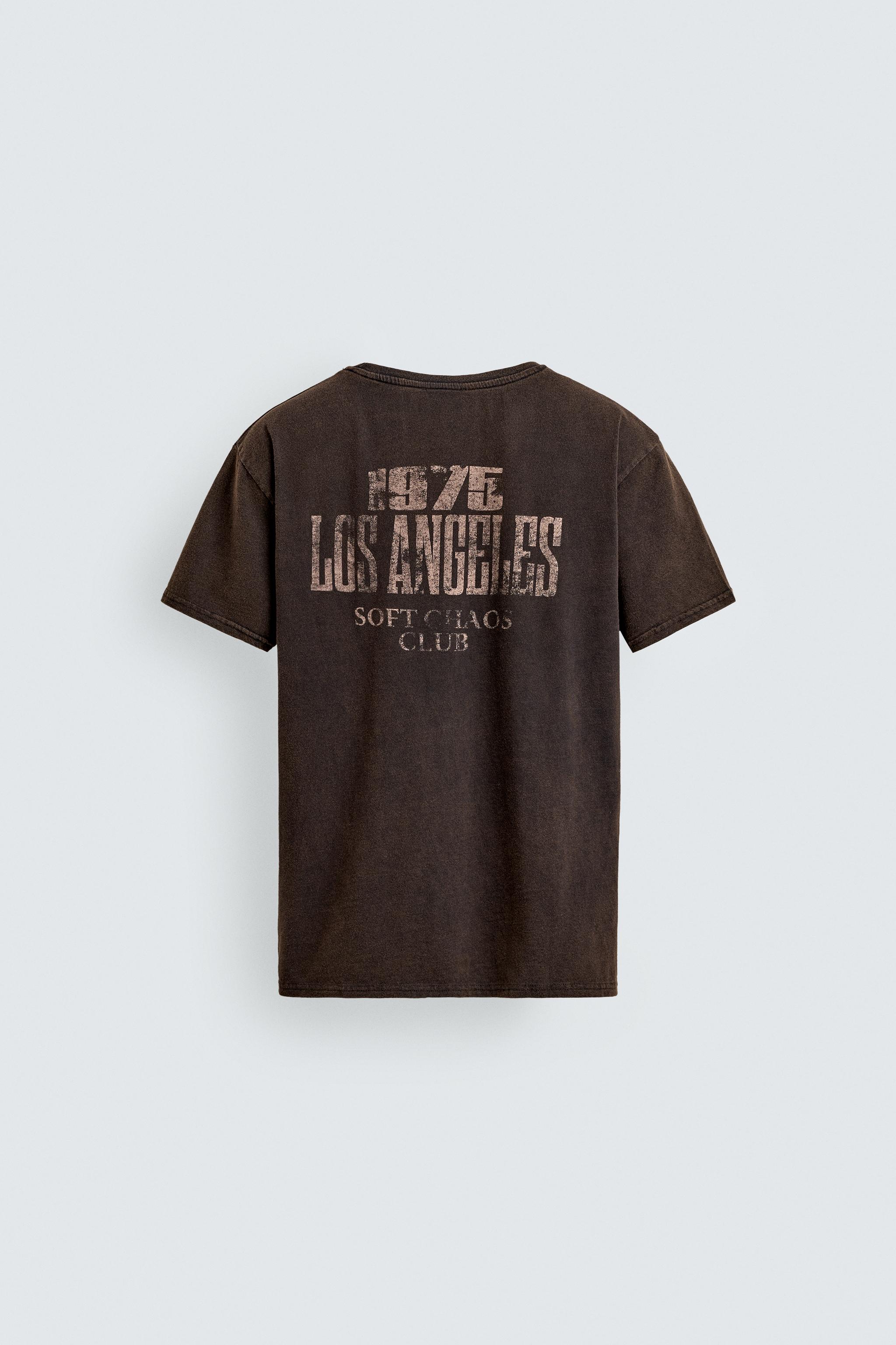 WASHED TEXT PRINT T-SHIRT