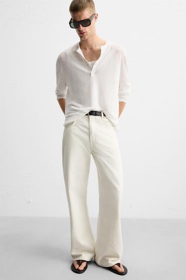 ДЖИНСИ FLARE FIT BAGGY - Сірувато-білий Zara