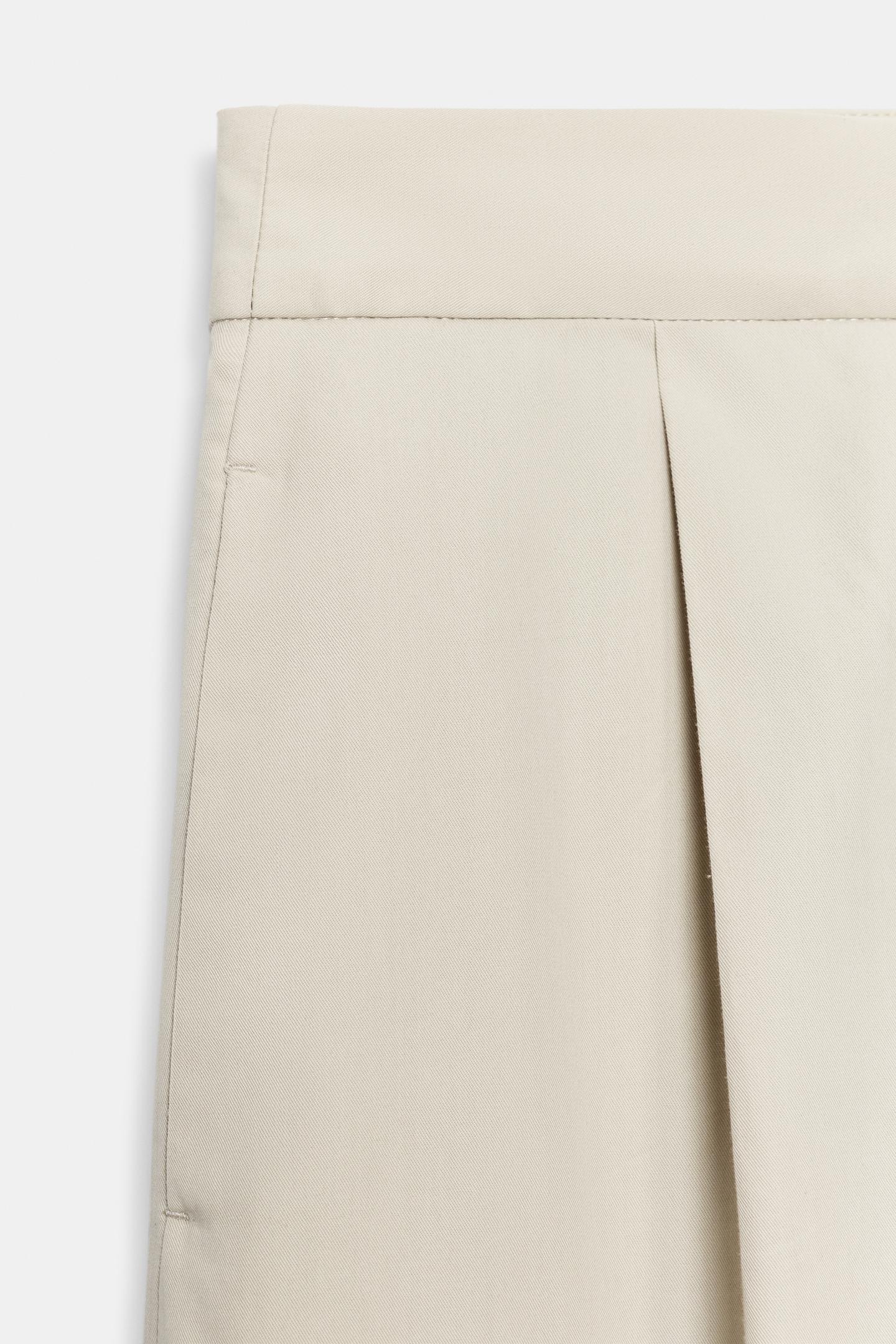Женские брюки Zara ZW Collection Straight-Leg, цвет: Экрю — фото 7