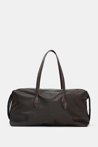NYLON ELONGATED CITY BAG - Grey by Zara