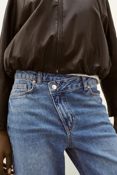 JEANS Z.09 DROIT TAILLE HAUTE CROISÉE COUPE LONGUE - Indigo de Zara - Image 2