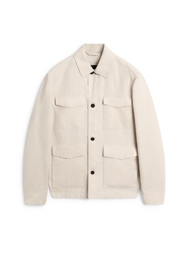 Zara Lightweight linen jacket with pockets - Stone