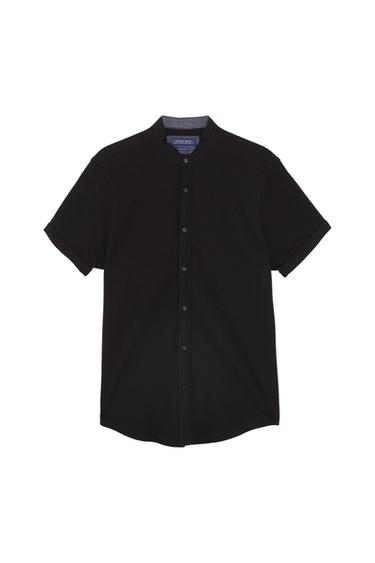MANDARIN COLLAR PIQUÉ SHIRT
