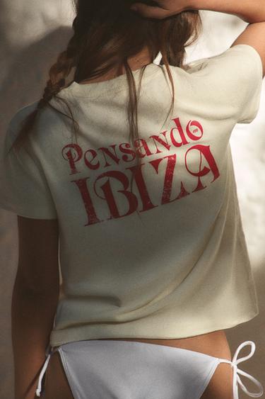 T-SHIRT RUSTIQUE À INSCRIPTION - Blanc cassé de Zara - Image 2