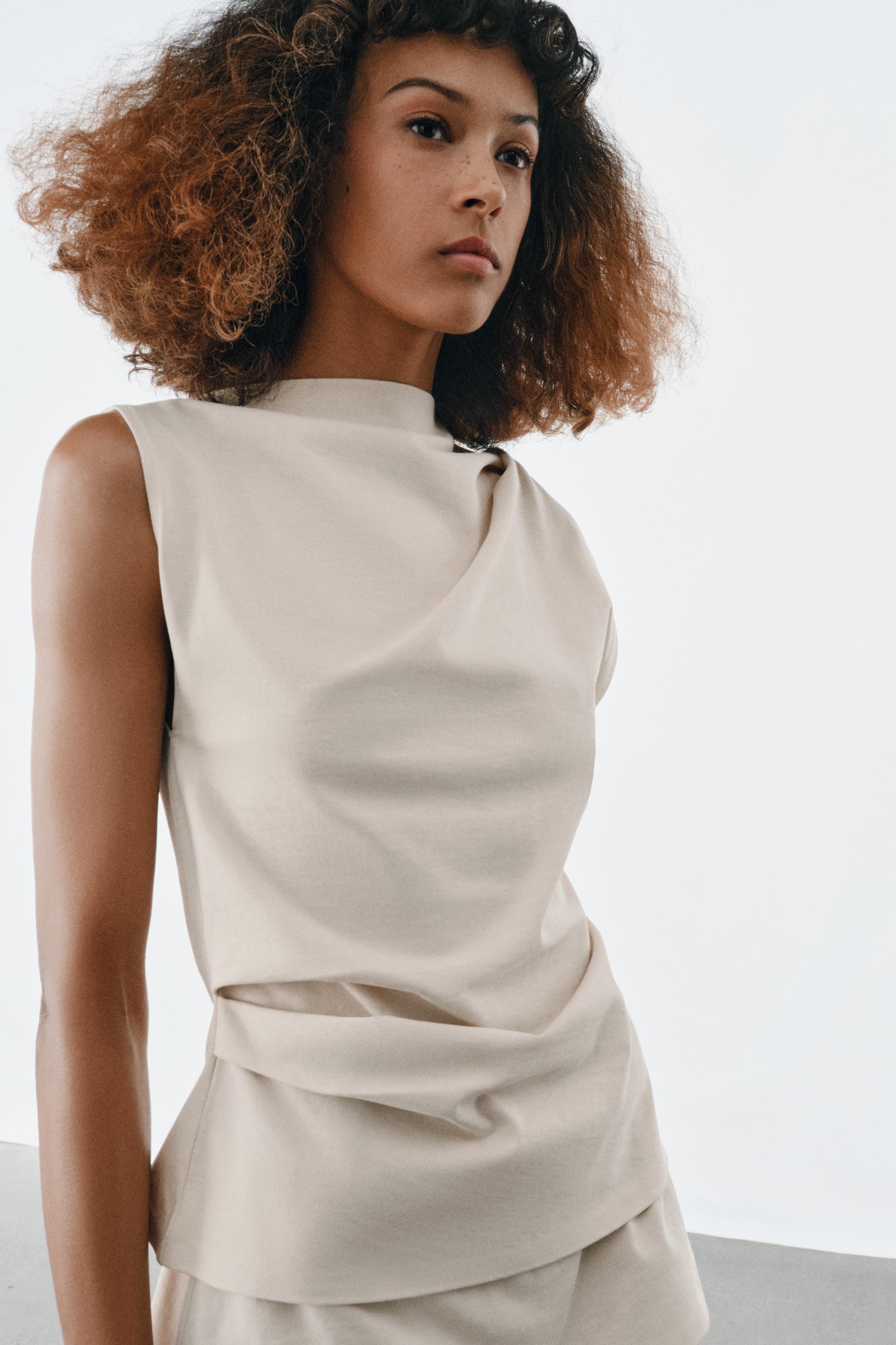 DRAPED COTTON TOP