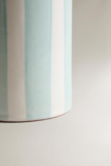 STRIPED CERAMIC TOOTHBRUSH HOLDER - Blue/White by Zara - Image 3