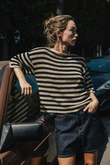 CUT-OUT KNIT CAPE TOP - Black / Sand by Zara - Image 4