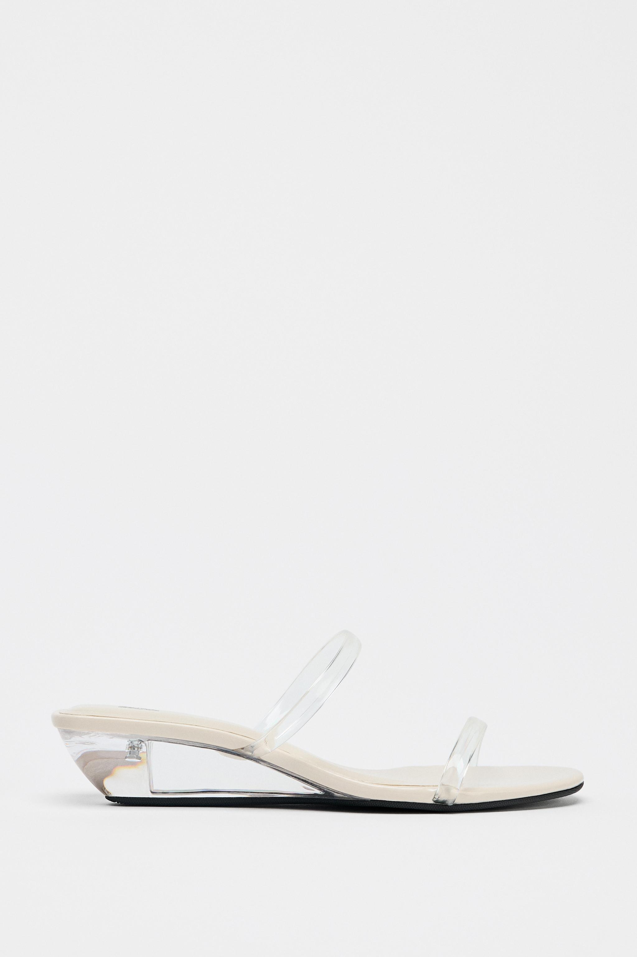 VINYL WEDGE SANDALS