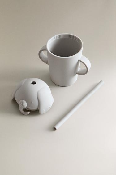 CHILDREN'S ELEPHANT TUMBLER WITH STRAW - Greyish by Zara - Image 4