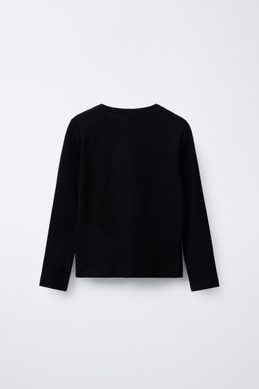 PLAIN RIBBED T-SHIRT - Black by Zara - Image 1