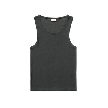 REBRASTA TANK MAJICA IZ BOMBAŽA IN KONOPLJE - Siva antracit od Zare