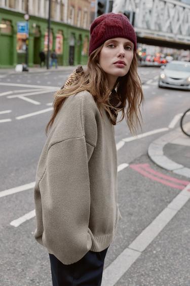 ШАПКА БИНИ С ВЫШИВКОЙ ЦВЕТОВ — ЦВЕТ БУРГУНДСКОГО ВИНА от Zara — изображение 0