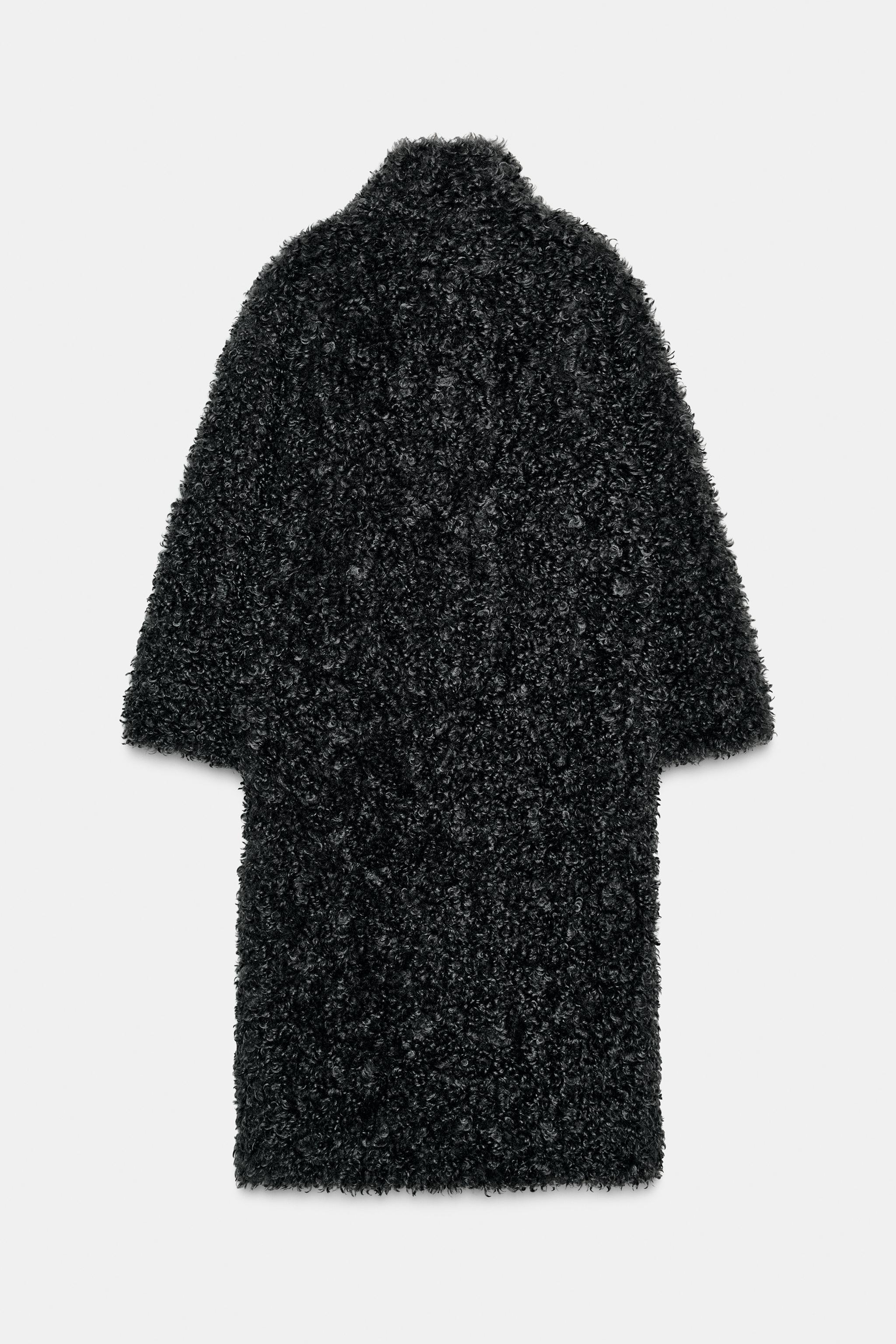 ZW COLLECTION ロング丈ボア生地コート - モールグレー | ZARA Japan