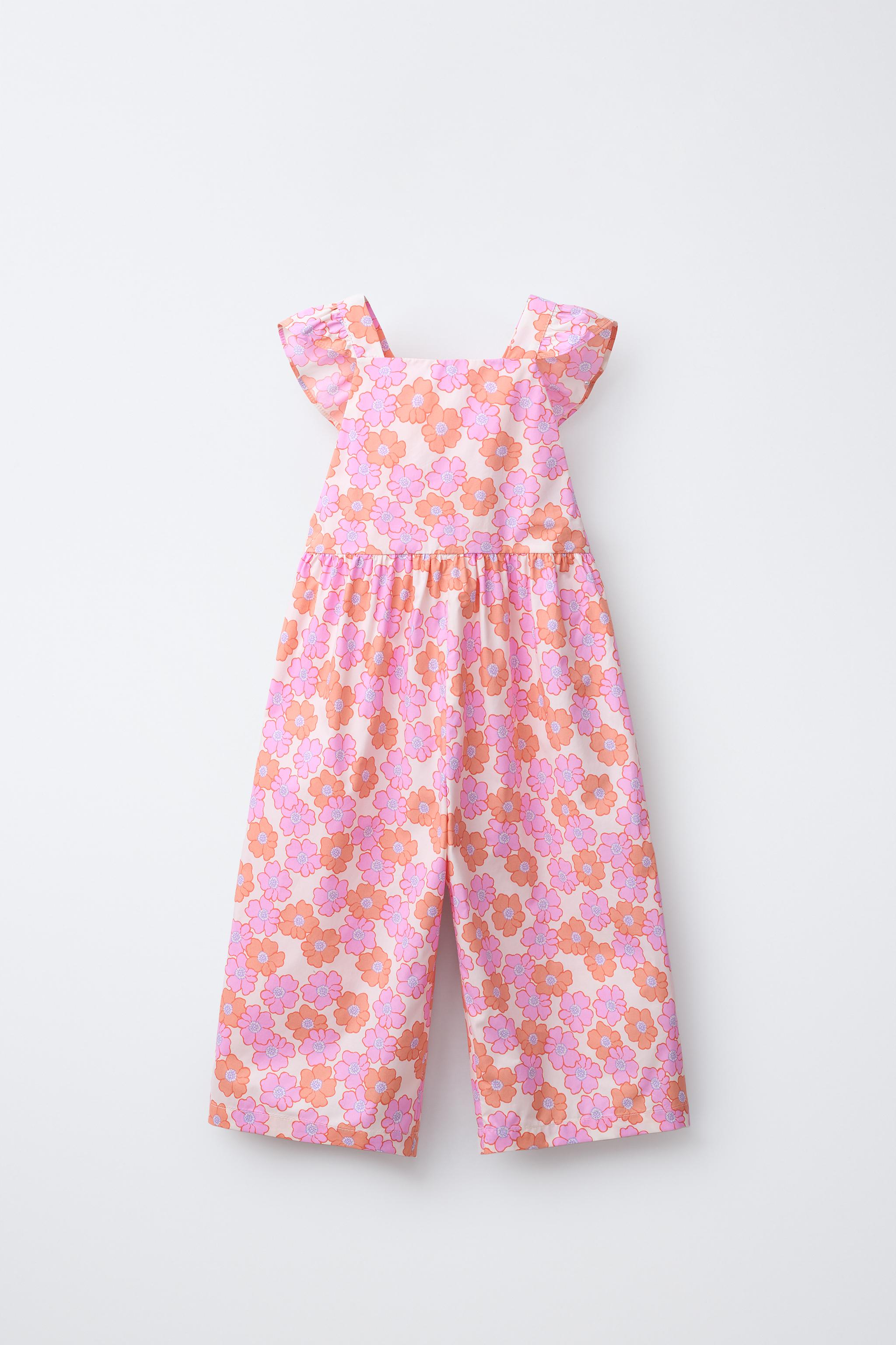 フラワープリントロングジャンプスーツ - オレンジ色 | ZARA Japan / 日本