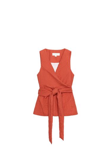 جيليه برباط - برتقالي محروق الخاص بـ Zara