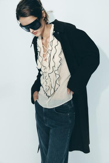 RUFFLED SHIRT - Ecru by Zara