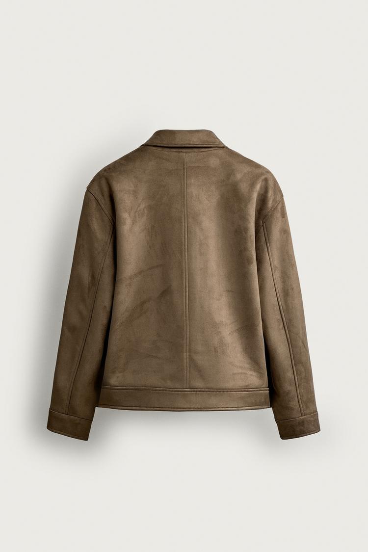 Chaqueta de gamuza sintética de corte regular 8
