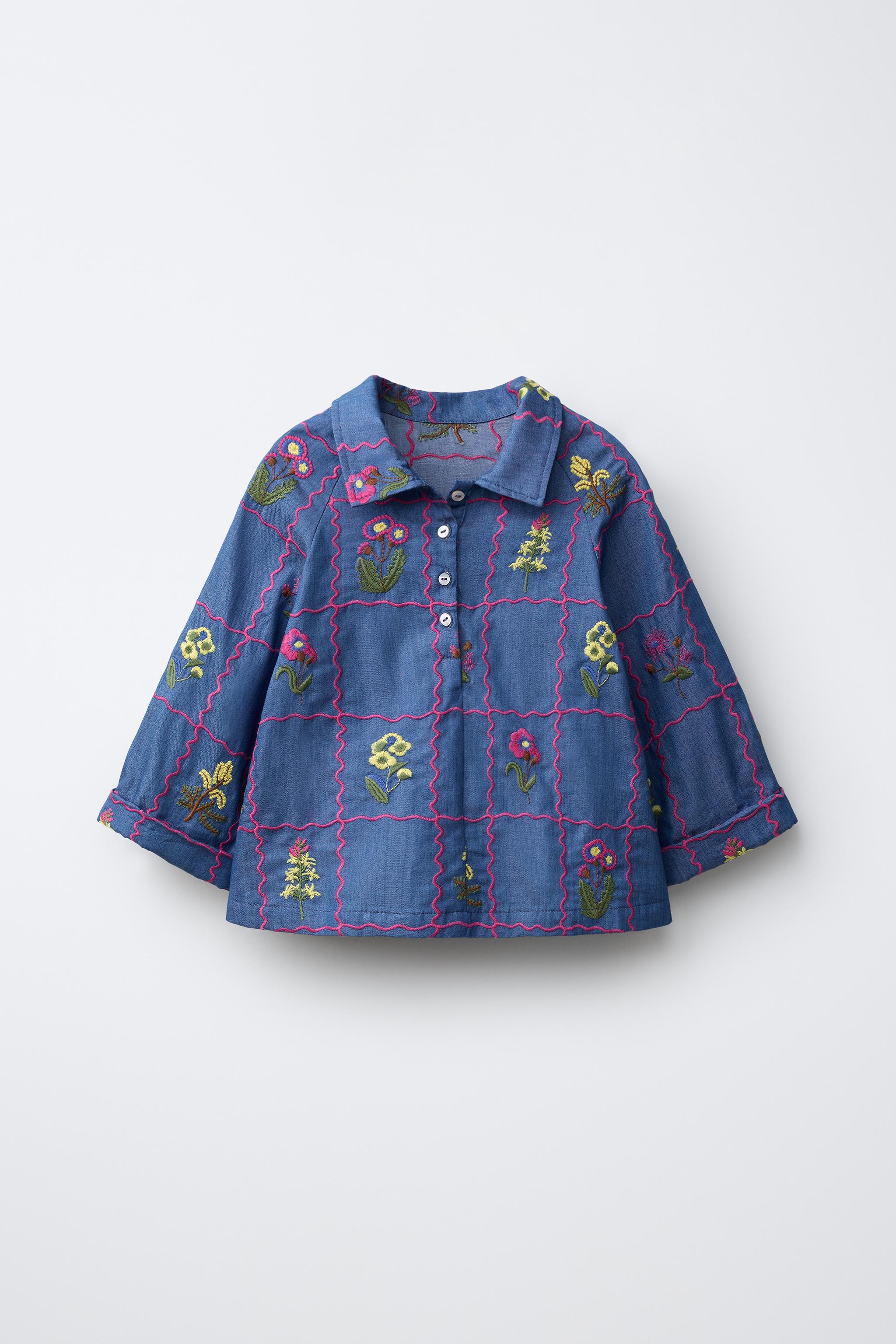 Детские рубашки Zara EMBROIDERED SHIRT — фото 2