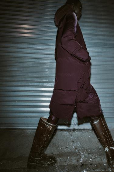 Zara 防水皮革帶扣長靴 - 棕色