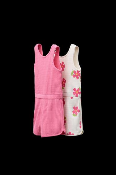 2-PACK OF RIBBED PLAYSUITS - Pink by Zara - Image 0
