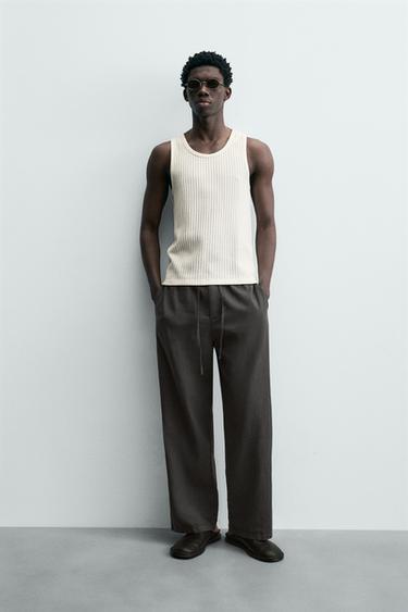 CAMISETA TANK ESTRUTURA - Branco da Zara