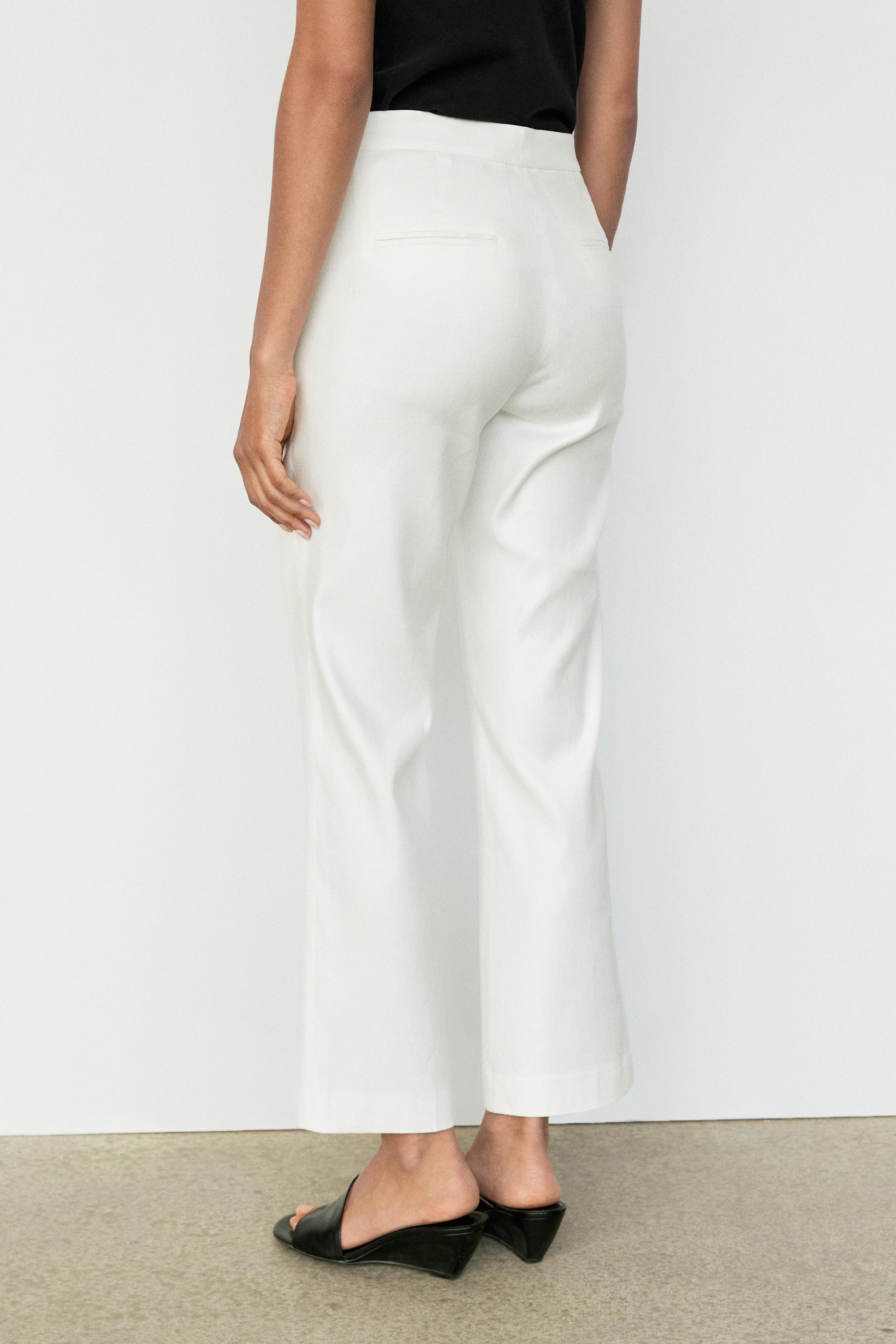Pantalon kick flare en lin