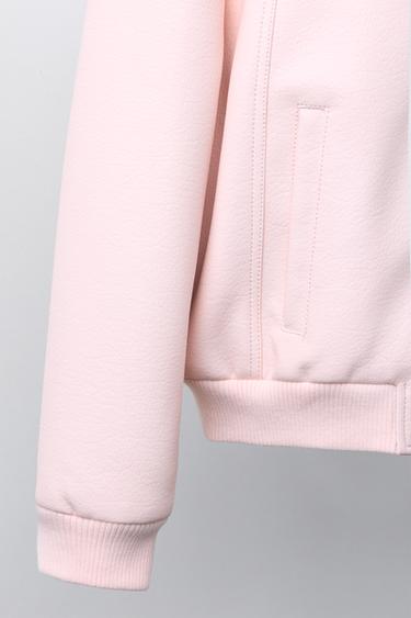 LEATHER EFFECT BOMBER JACKET - Pastel pink by Zara - Image 5