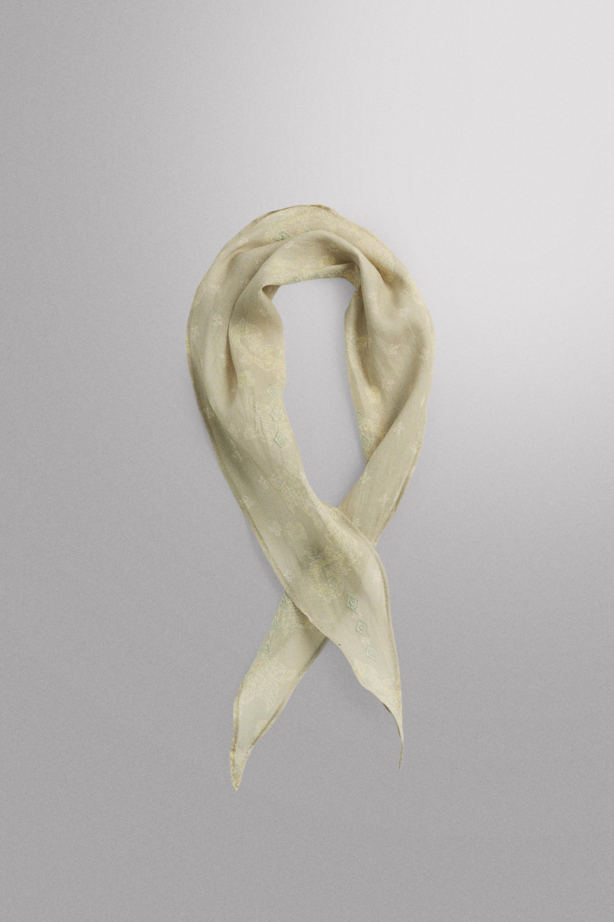 Zara LIGHTWEIGHT RAMIE-COTTON BANDANA — фото 4