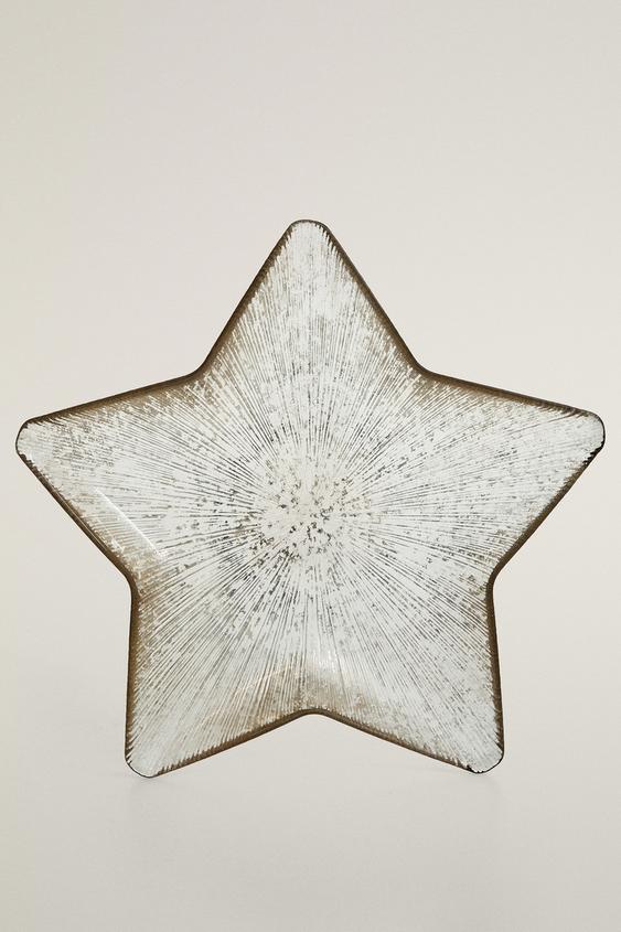PLAT VERRE EFFET MÉTALLISÉ ÉTOILE NOËL - P de Zara - Image 0