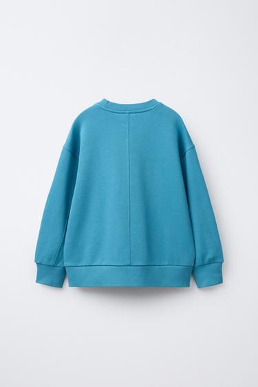 SWEAT UNI INSCRIPTION RELIEF - Bleu clair de Zara - Image 1
