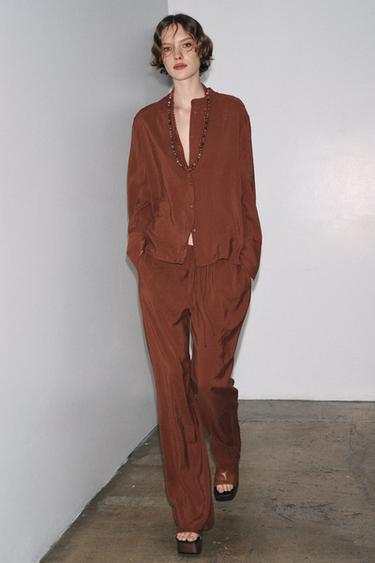 CHEMISE FLUIDE ZW COLLECTION - Caramel de Zara - Image 3