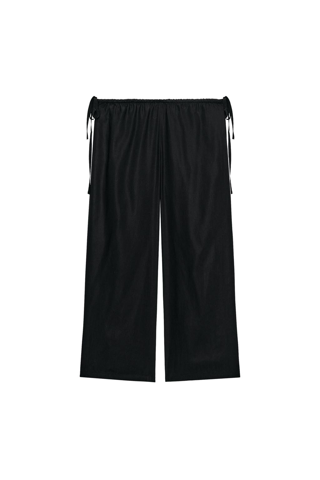 TIED ANKLE-LENGTH FLOWY PANTS - image 3