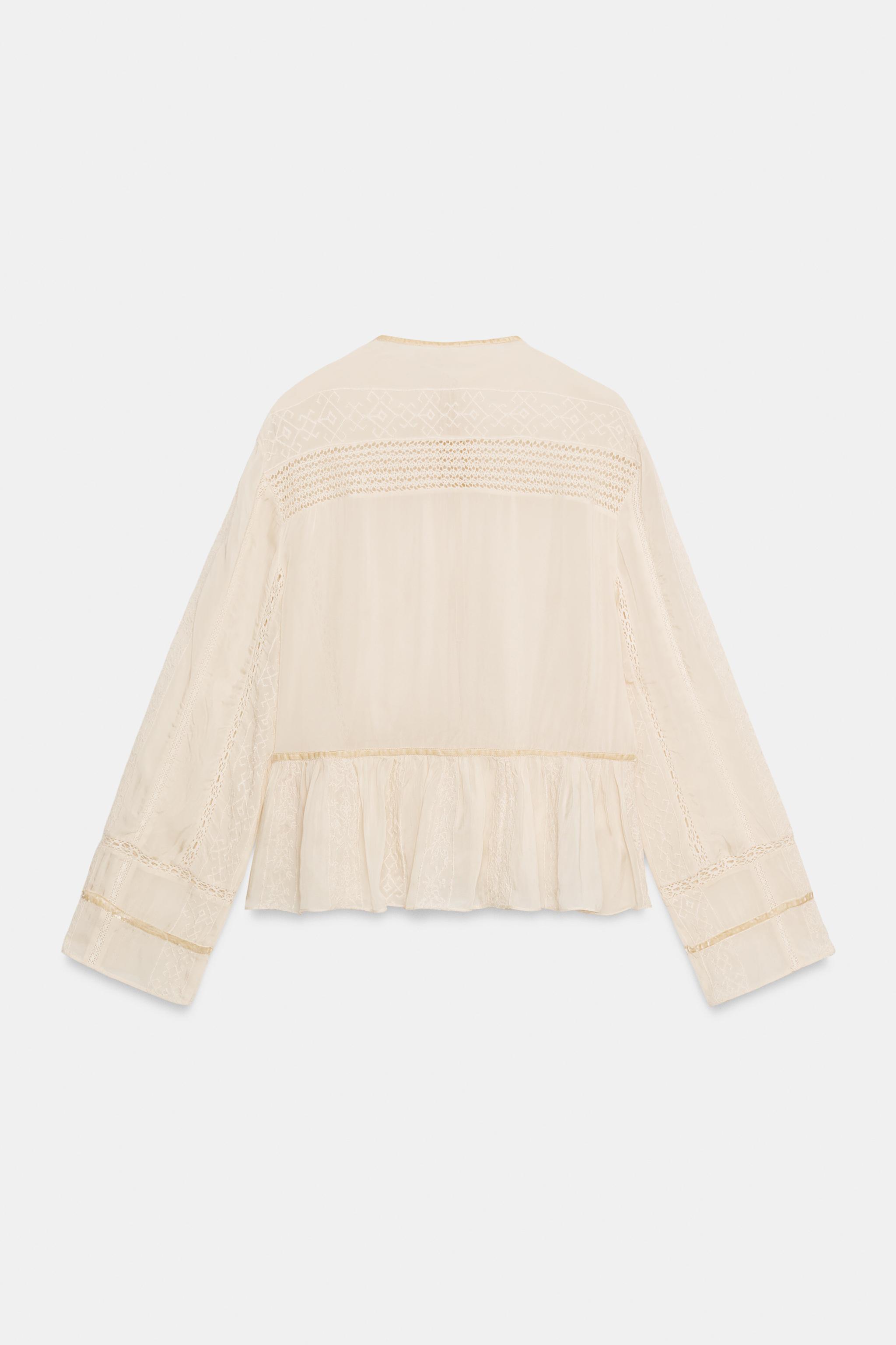 Zara ZW COLLECTION ROMANTİK BAĞCIKLI GÖMLEK görsel 8