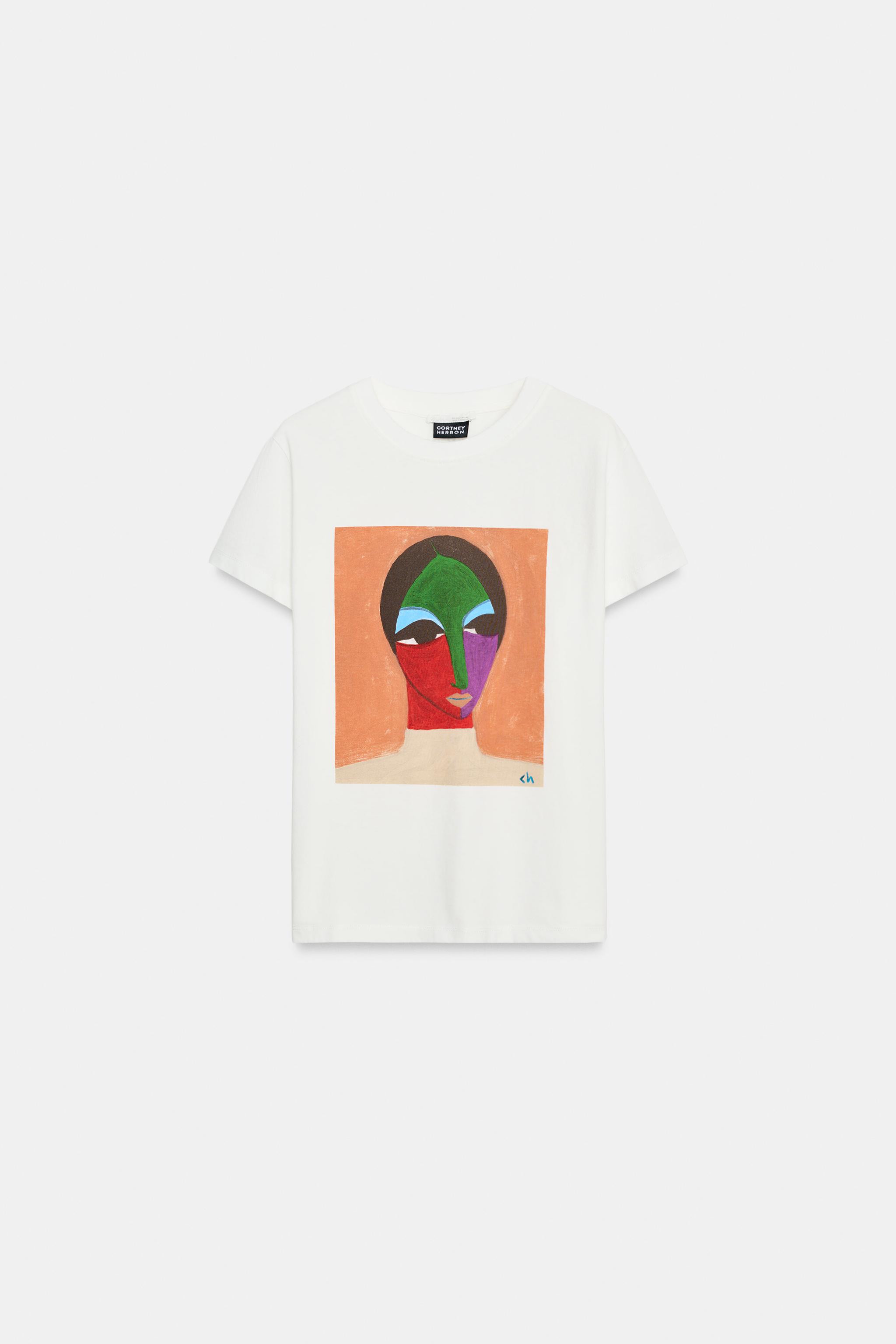 Женские футболки Zara CORTNEY SHORT SLEEVE T-SHIRT — фото 7