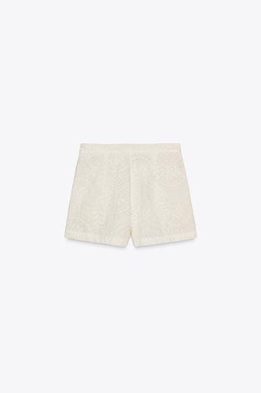 ZW COLLECTION CUTWORK EMBROIDERY BERMUDA SHORTS - camel by Zara - Image 5