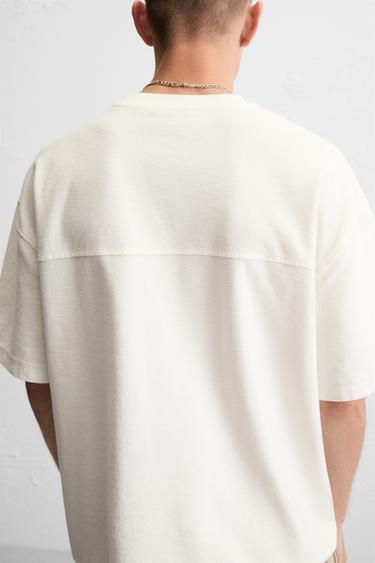 BOXY FIT HEAVYWEIGHT T-SHIRT - Oyster-white by Zara - Image 5