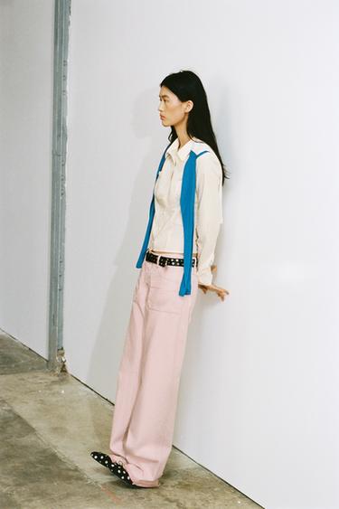 FITTED POPLIN SHIRT - Cream by Zara - Image 1