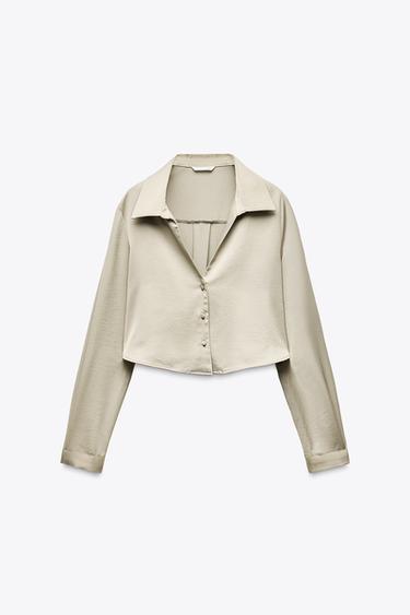 CHEMISE COURTE EN SATIN - Cave de Zara - Image 4