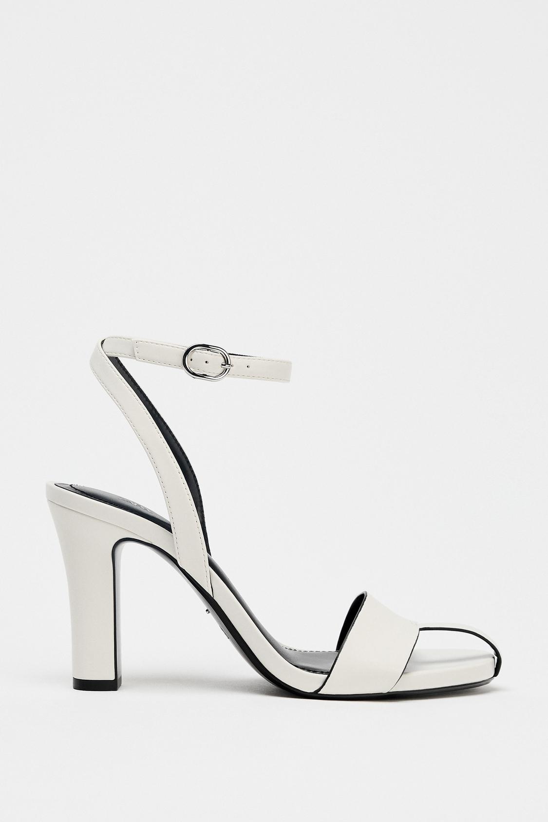 LEATHER OPEN-TOE HIGH-HEEL SANDALS