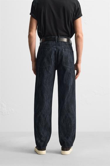 PRINTED STRAIGHT-LEG JEANS - Blue by Zara - Image 2