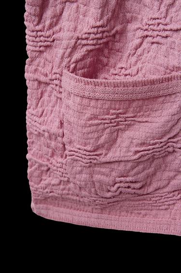 Zara STRUCTURED KNIT CARDIGAN - Dusty pink